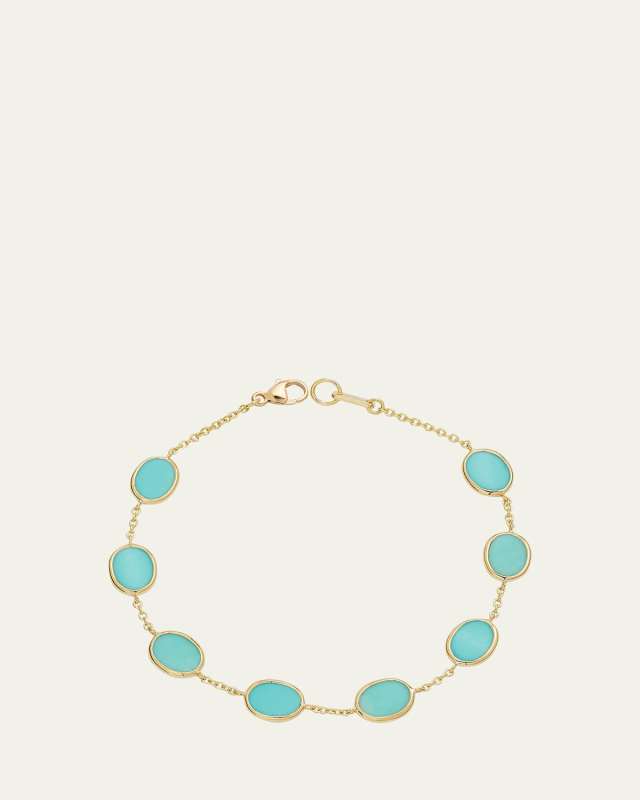 18k Polished Rock Candy Confetti Bracelet in Turquois